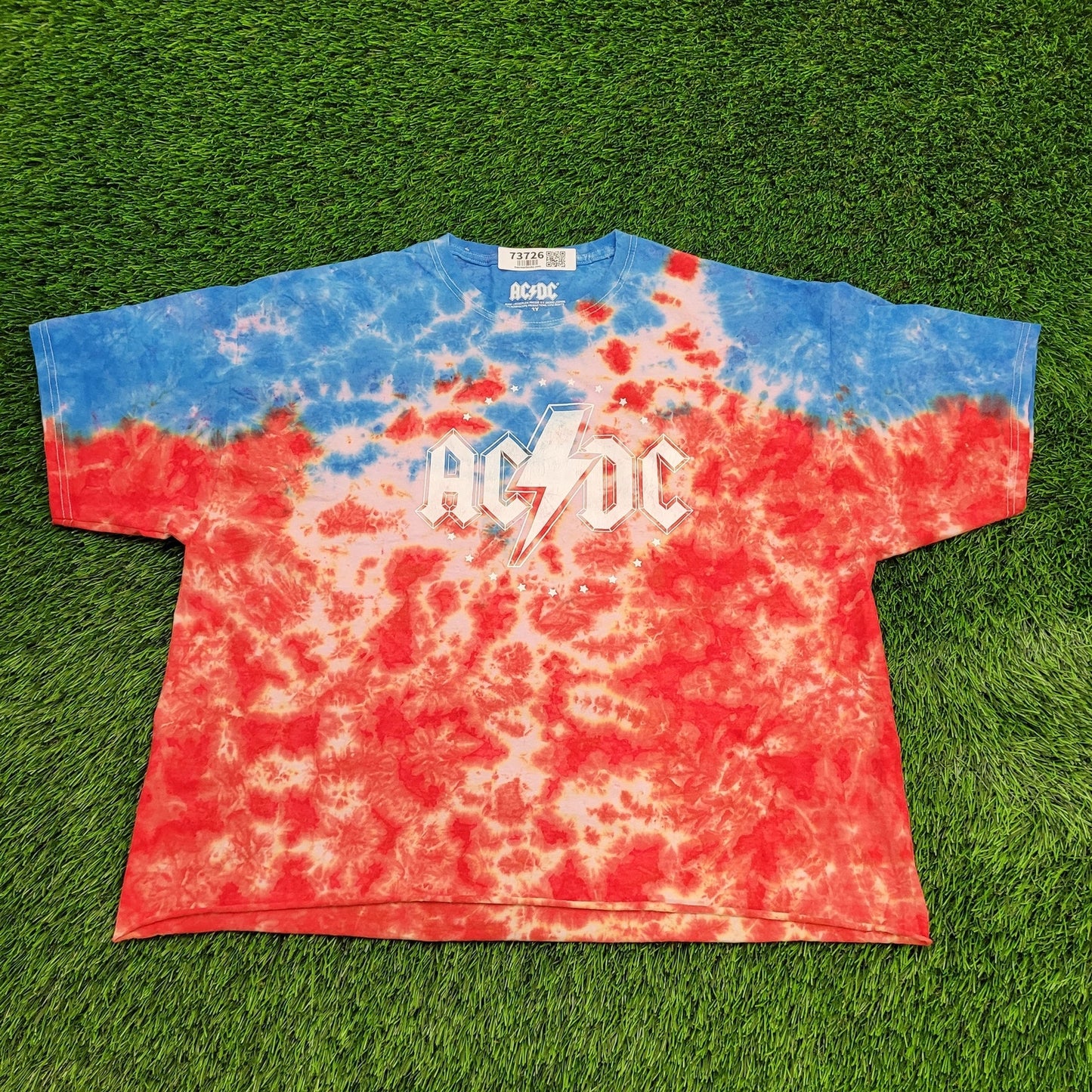 ACDC Tie-Dye Shirt Womens 2XL 24x24 Boxy