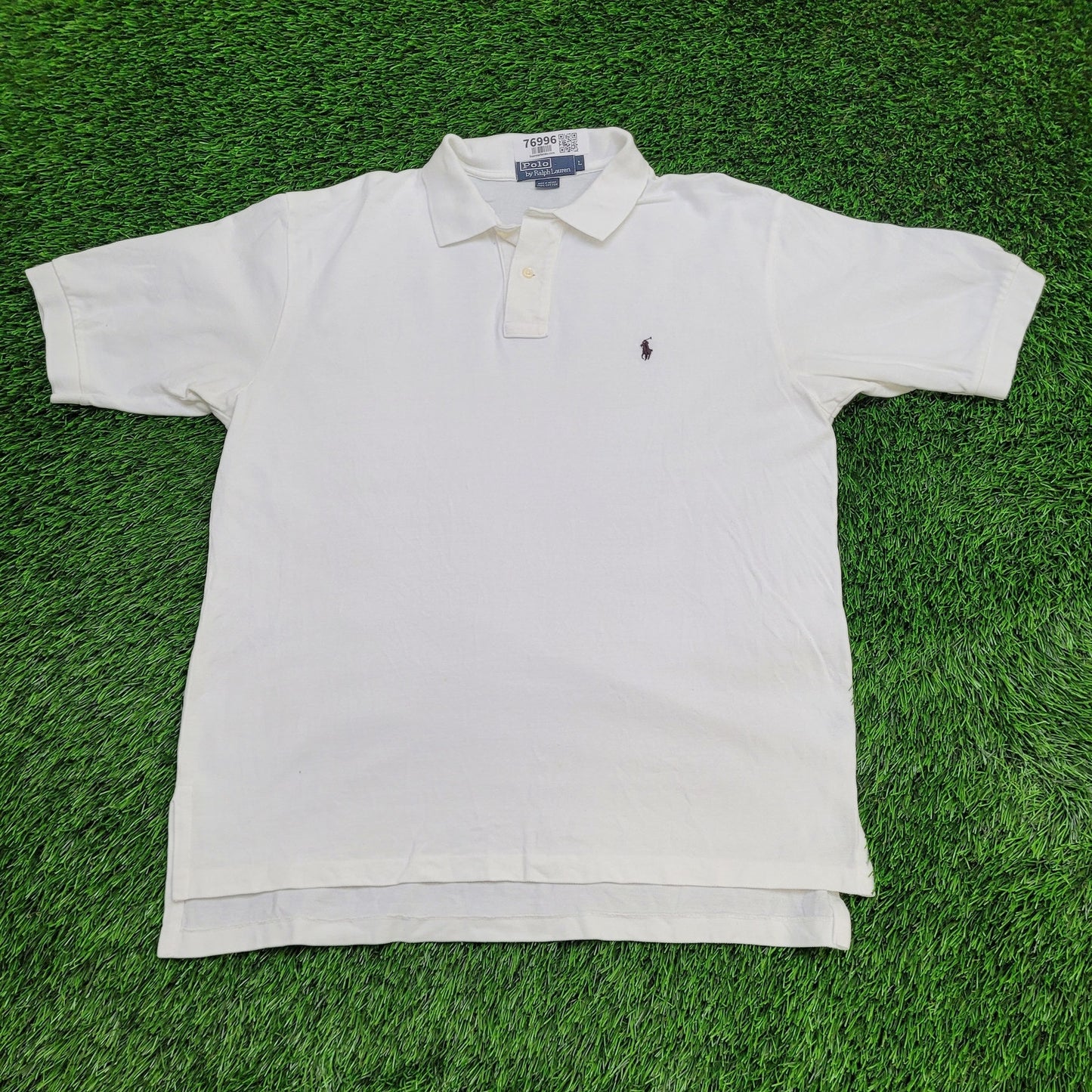 Vintage Y2K Ralph-Lauren Polo Shirt Large 22x29 White