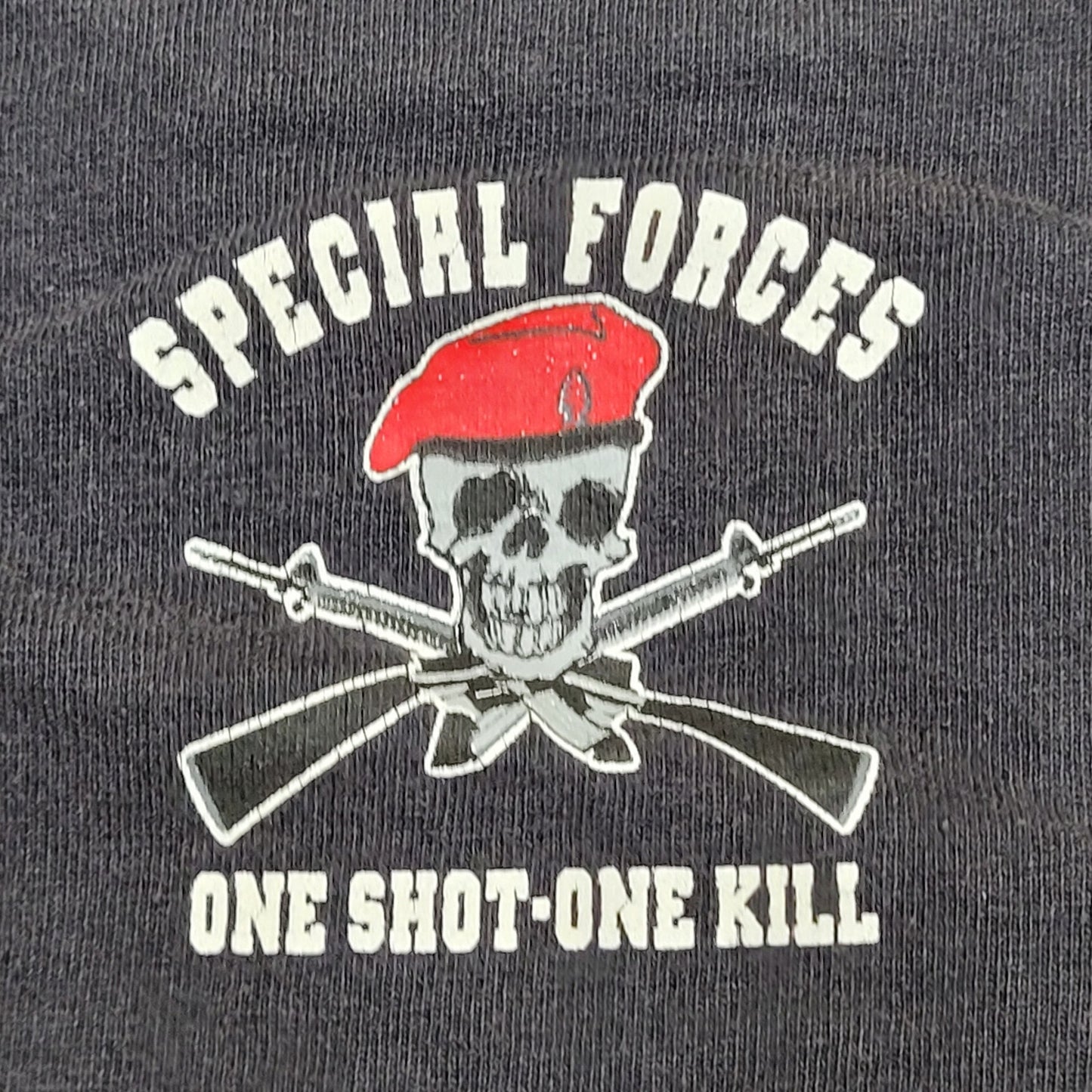 Vintage Special Forces Skull Shirt XL 23x28 Faded Y2K