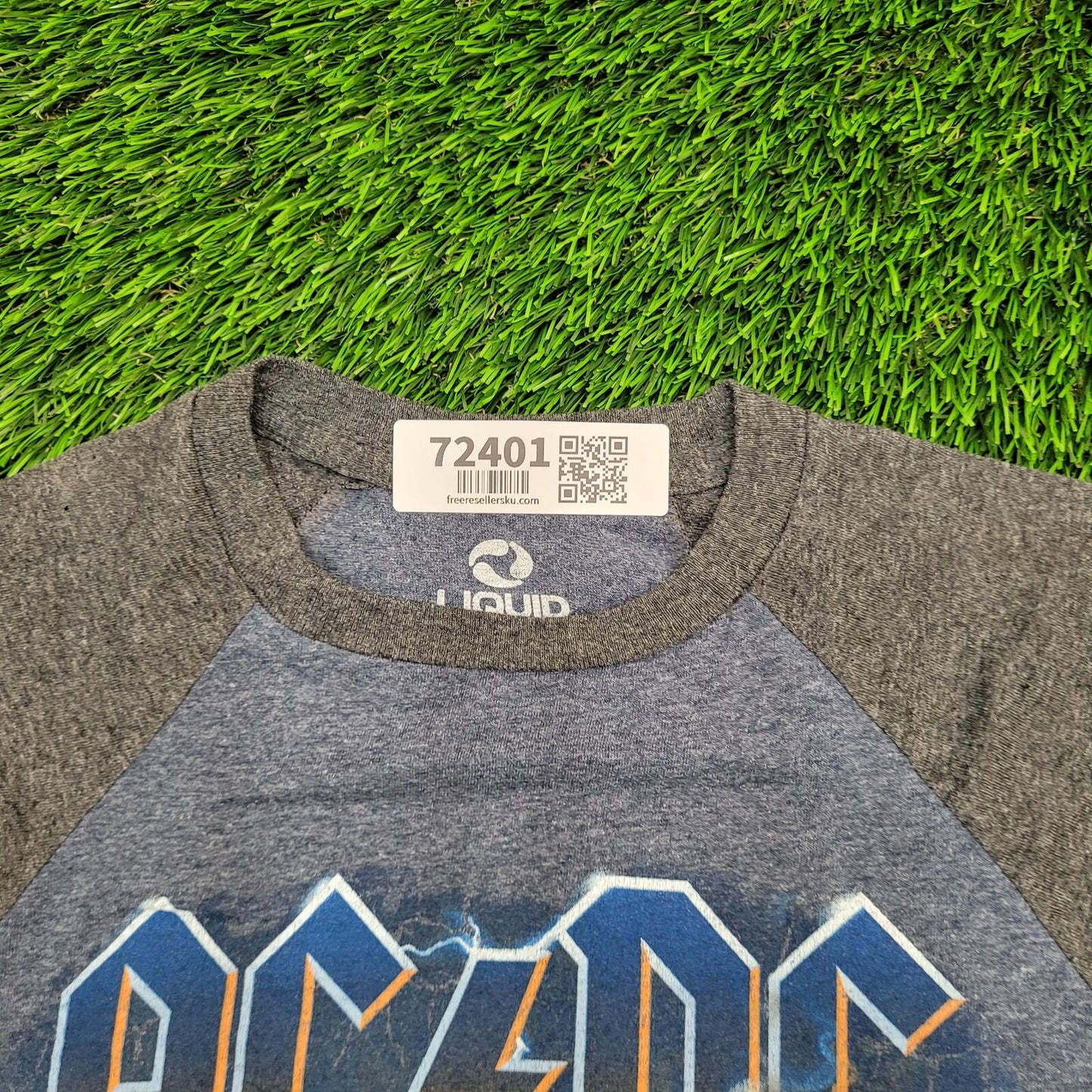 ACDC Cannon Raglan Shirt Womens Small 17x25 Blue