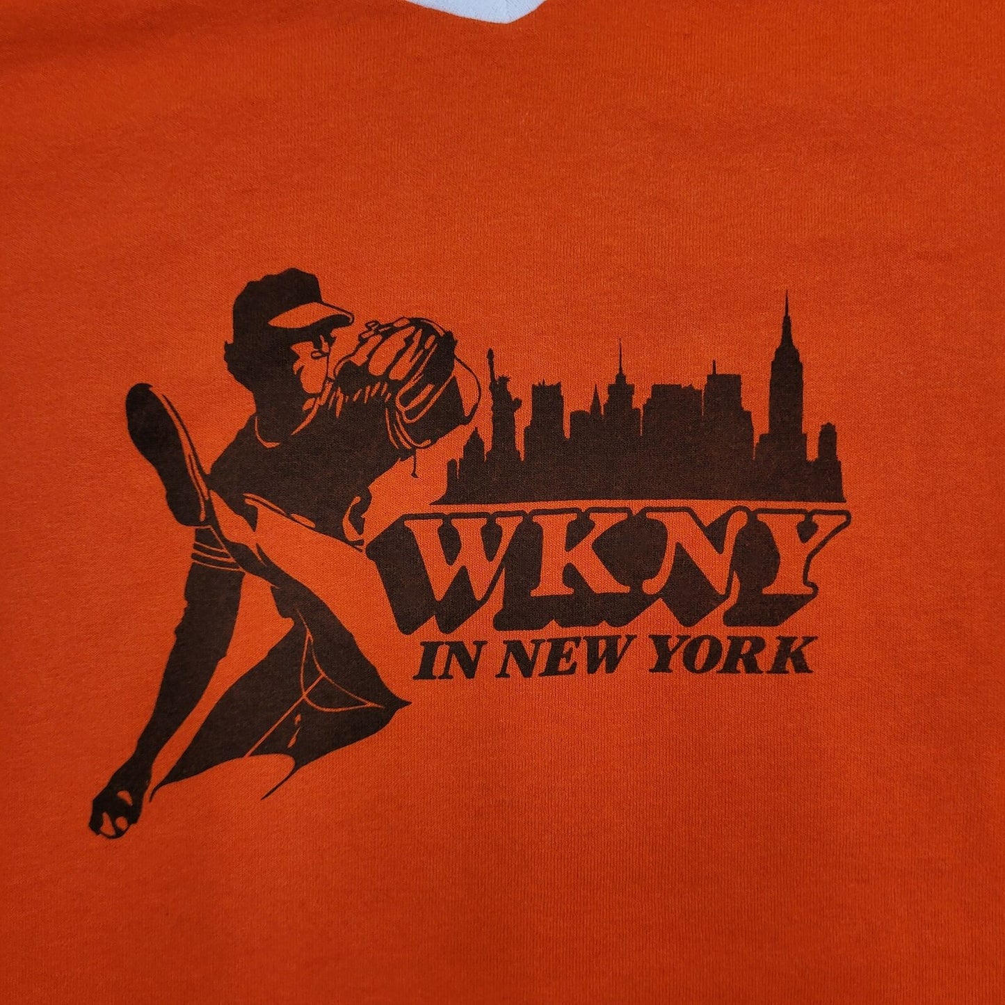 Vintage WKNY New-York Shirt XL 23x29 Y2K Orange