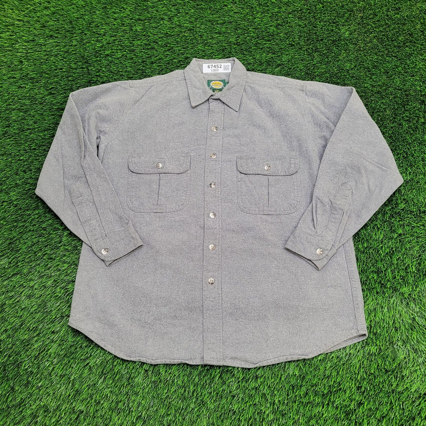 Cabelas Button Shirt Large 24x29 Gray