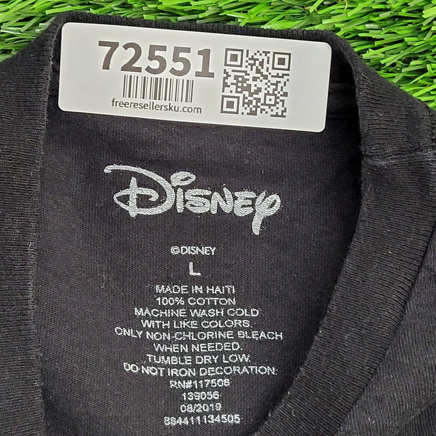 Disney Mickey-Mouse Shirt Large 22x27 Black