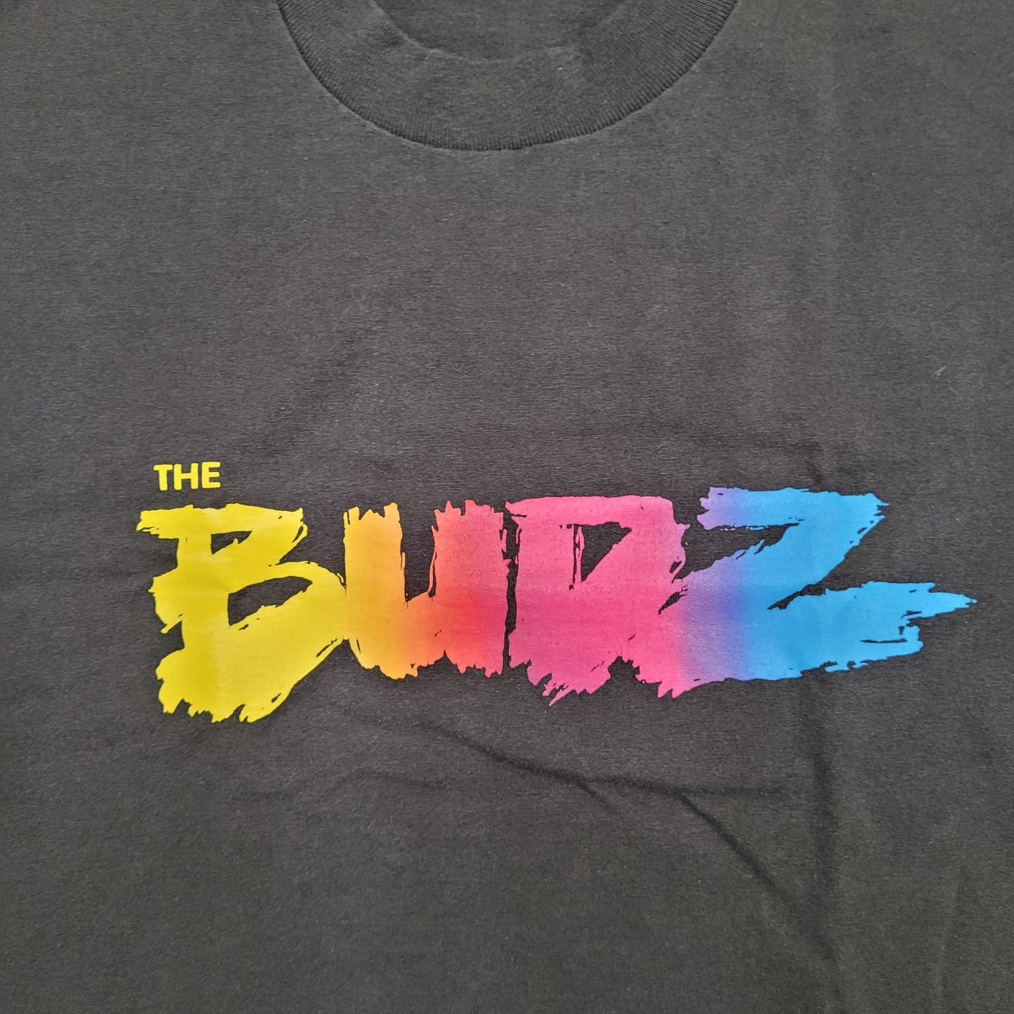 Vintage The-Budz Neon Rainbow Shirt XL-Short 23x27 Single-Stitch Spellout USA