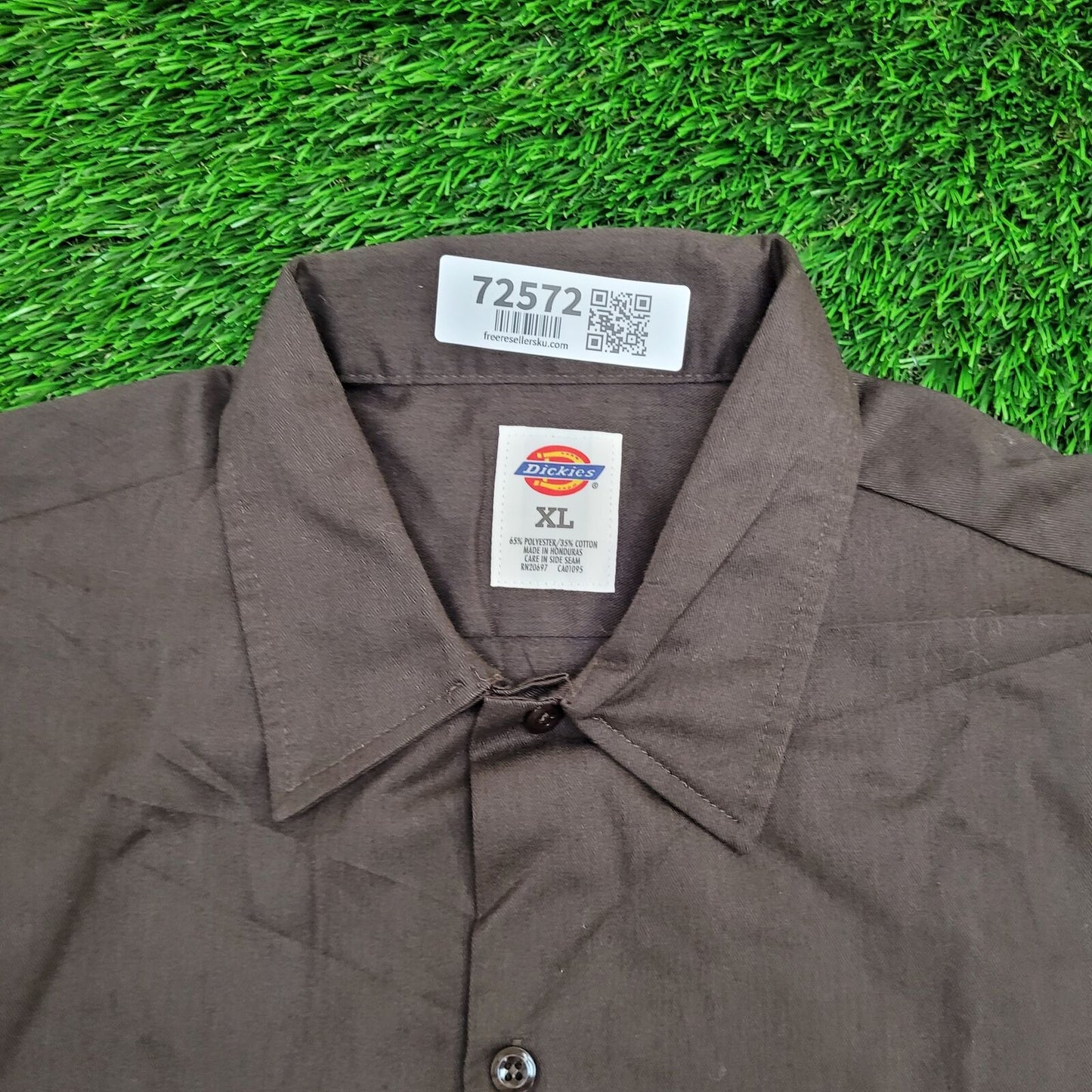 DICKIES Button Shirt XL 26x32 Brown Extra-Baggy