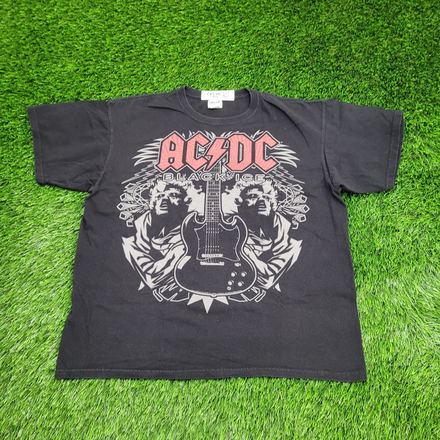 ACDC Shirt Large 21x24 Black-Ice Tour Electric Guitar