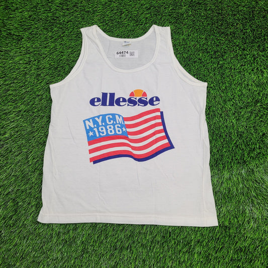 Ellesse NYCM Patriotic Tank Top Medium 19x24 White