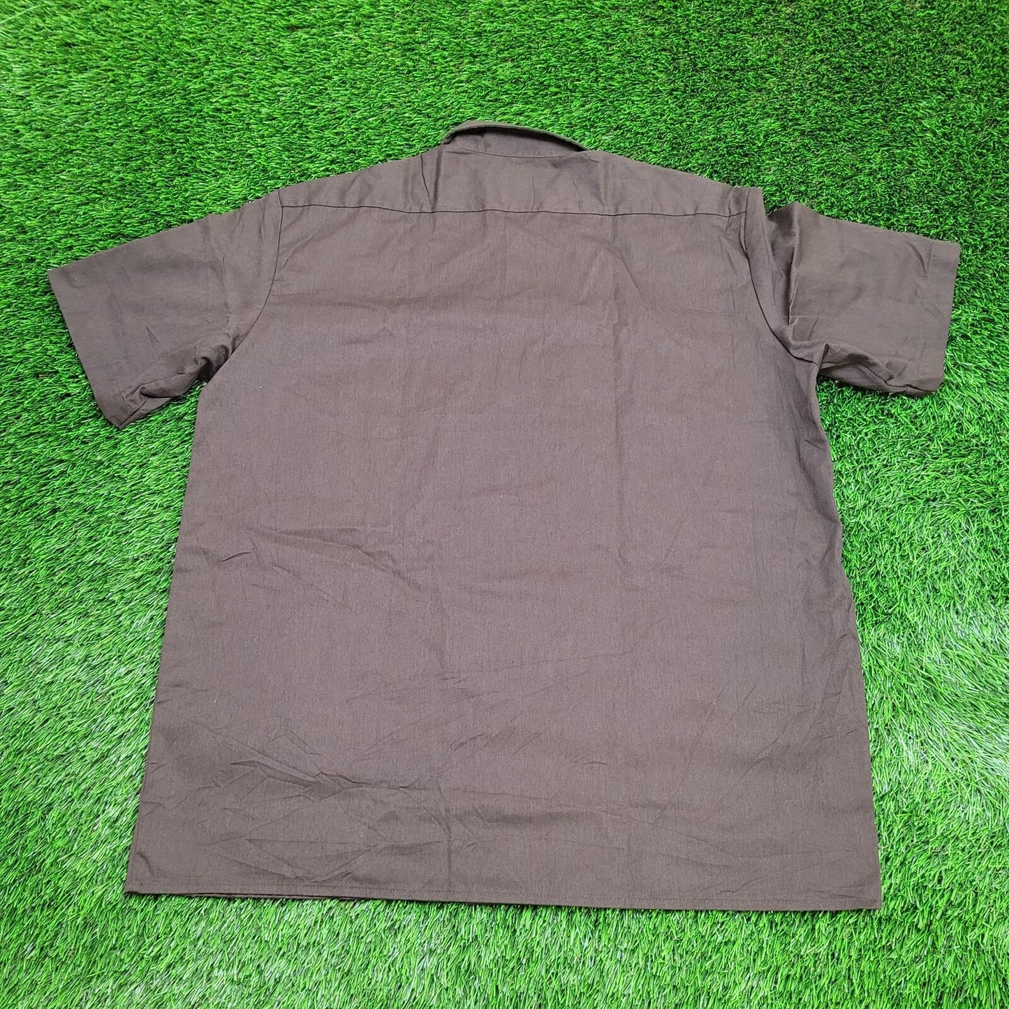 DICKIES Button Shirt XL 26x32 Brown Extra-Baggy