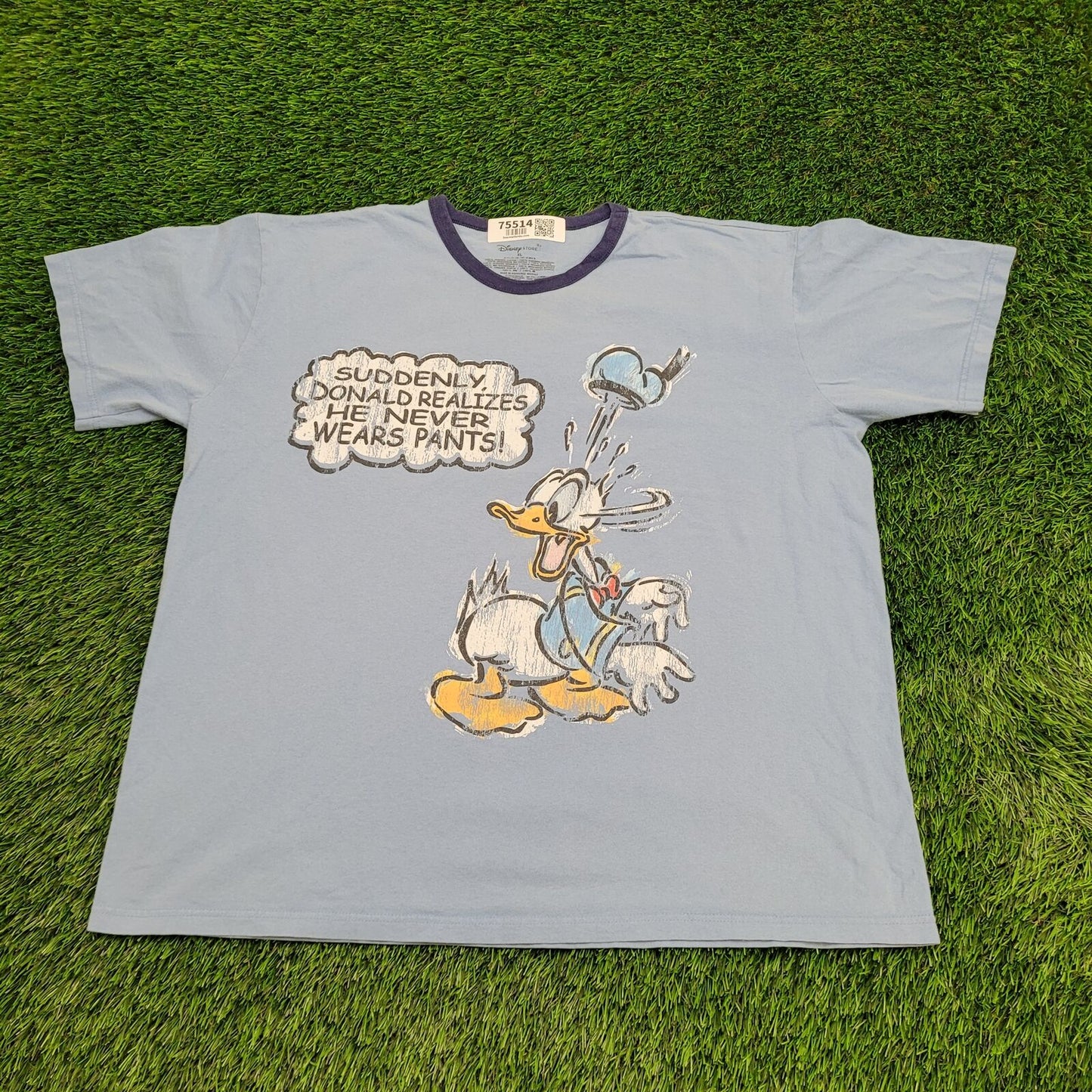 Donald Duck Cropped Shirt XL 24x26 Blue