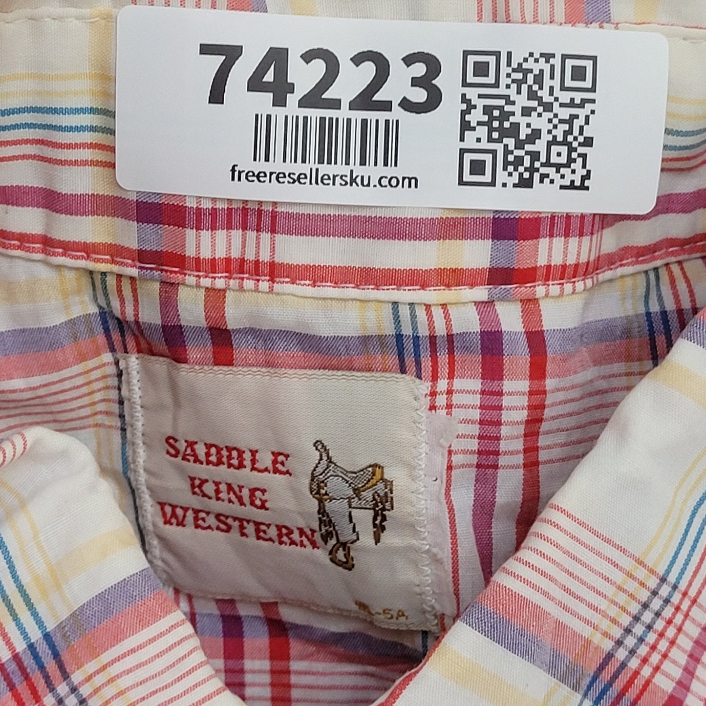 Vintage Saddle-King Western Button Shirt XL 23x30 Plaid