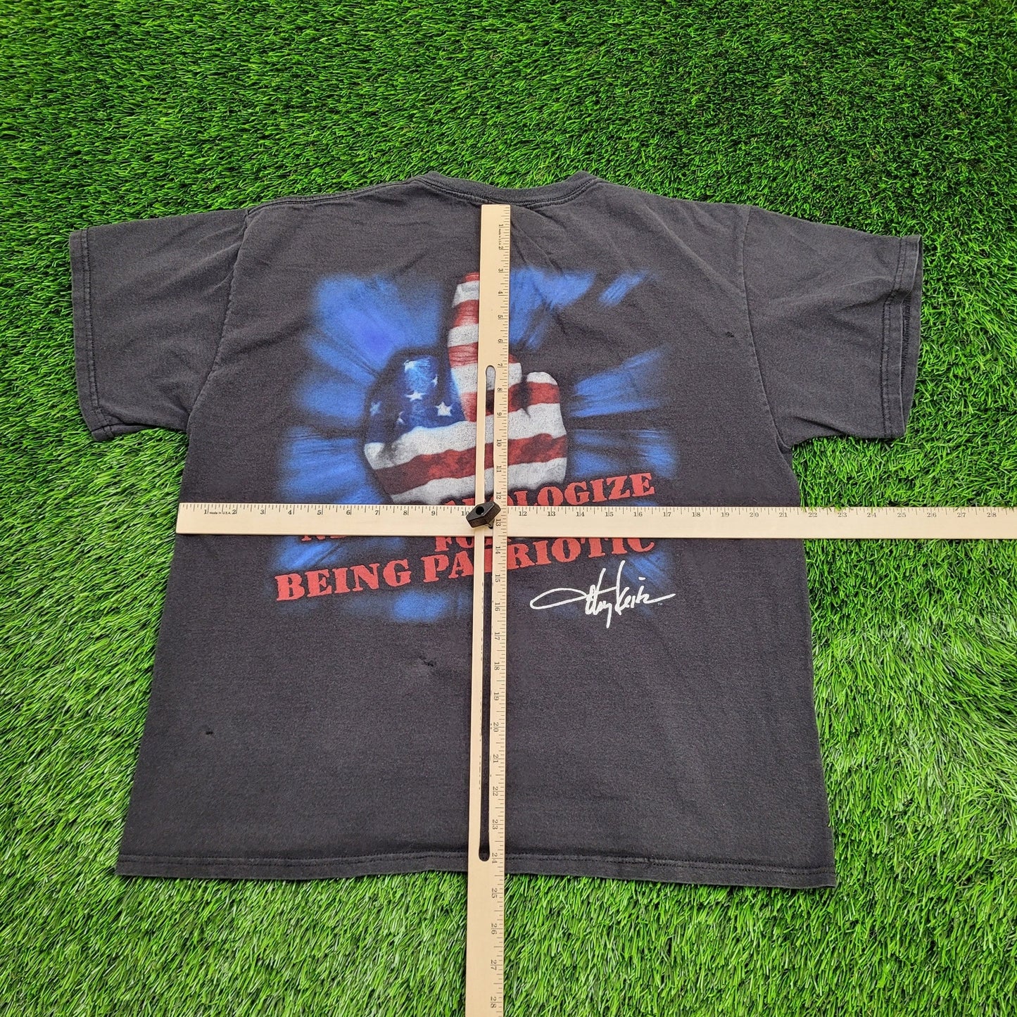 Vintage Toby-Keith Patriotic Shirt Large 22x24 Faded Black