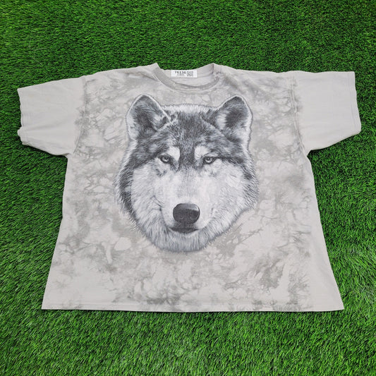 Wolf Wilderness Shirt Womens 2XL 25x26 Gray Baggy