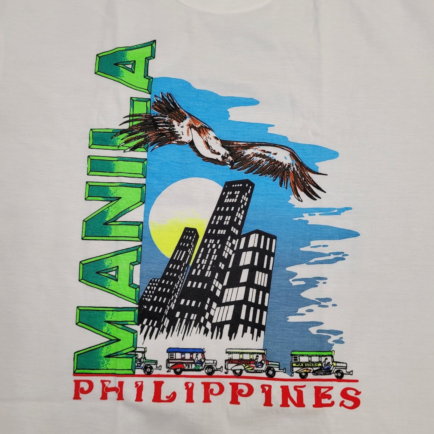 Vintage Philippines Eagle Shirt Large 22x28 White