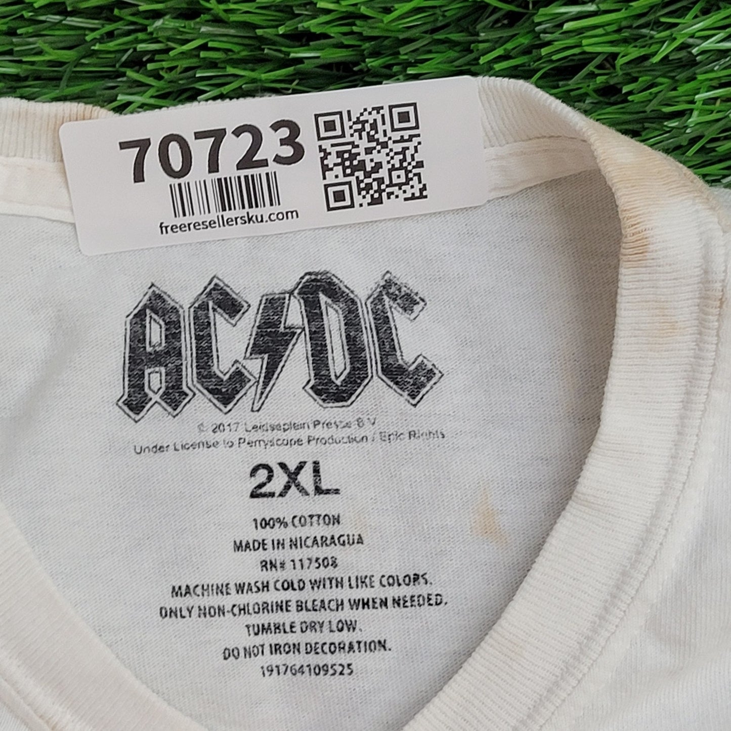 ACDC Black-in-Black Shirt Womens 2XL 25x26 White