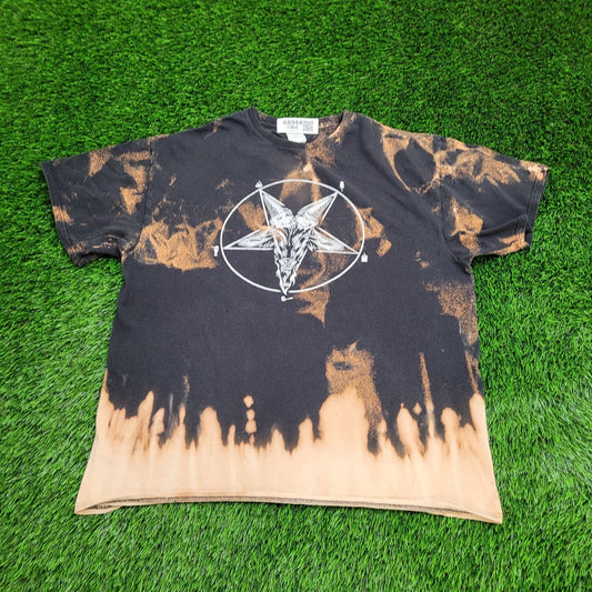 Vintage Y2K Goat Shirt XL 23x26 Bleached Black