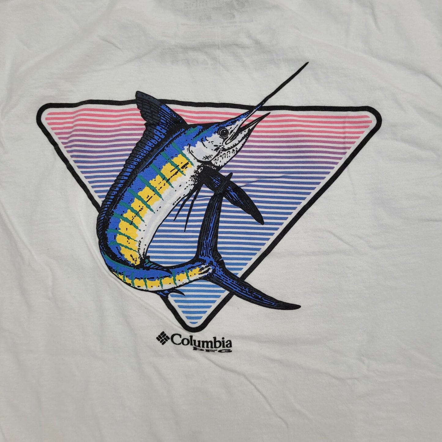 Columbia PFG Shirt Small 17x26 White Marlin