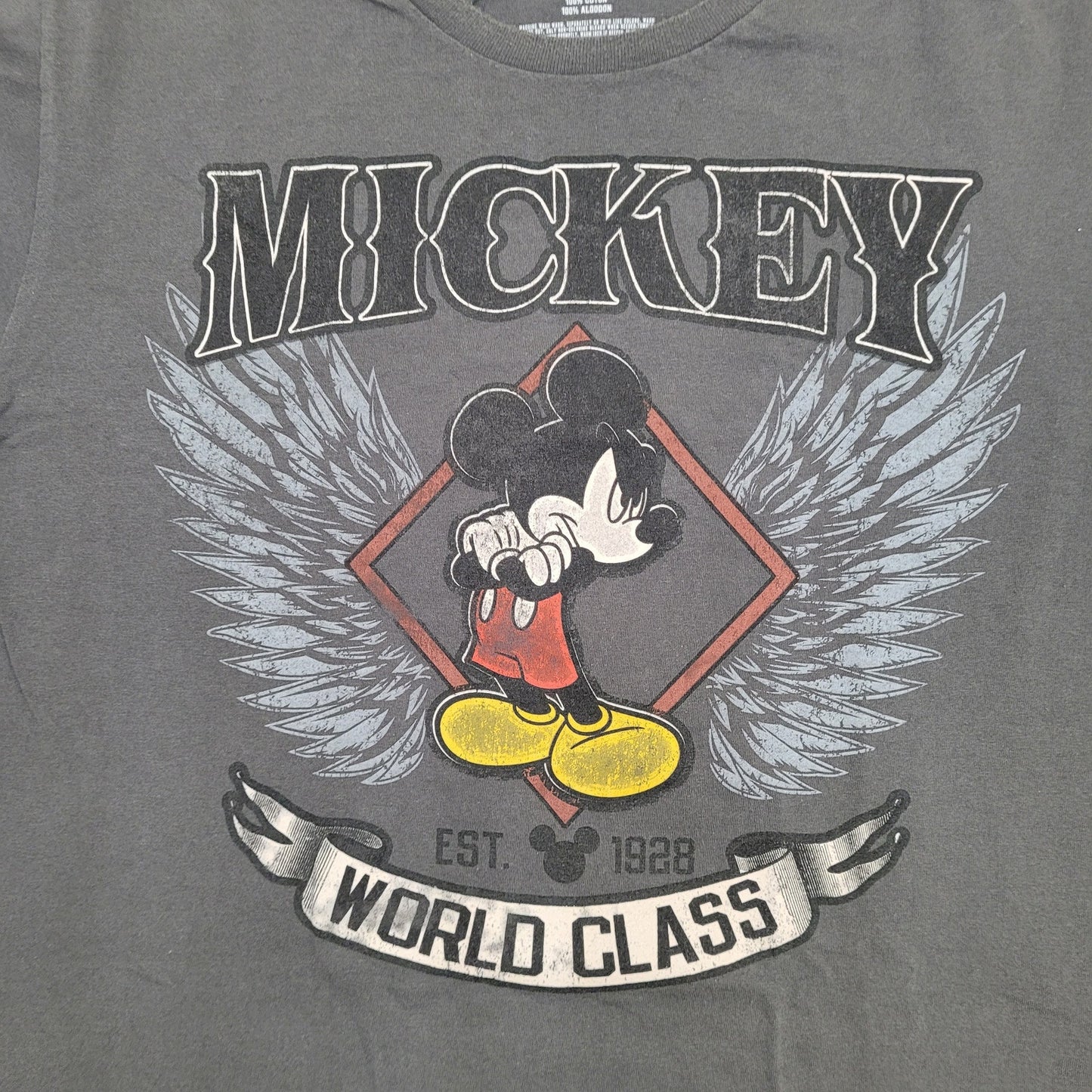 Disney Mickey-Mouse Shirt Large 21x26 Gray