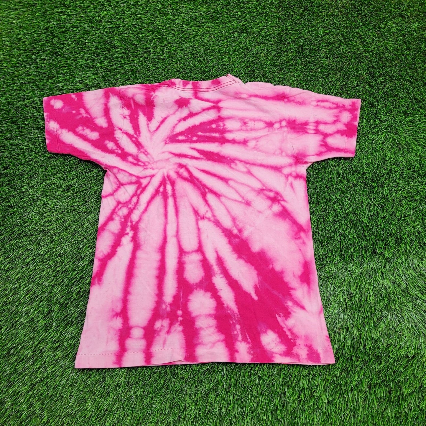 Vintage Spiral Tie-Dye Shirt Womens Medium 18x25 Pink USA