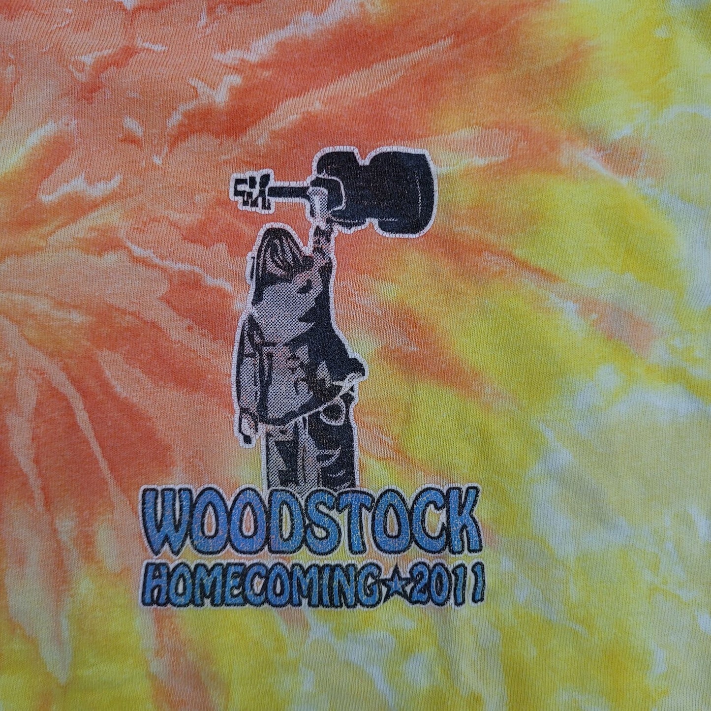 2011 Woodstock Homecoming Shirt Small 17x24 Orange Yellow