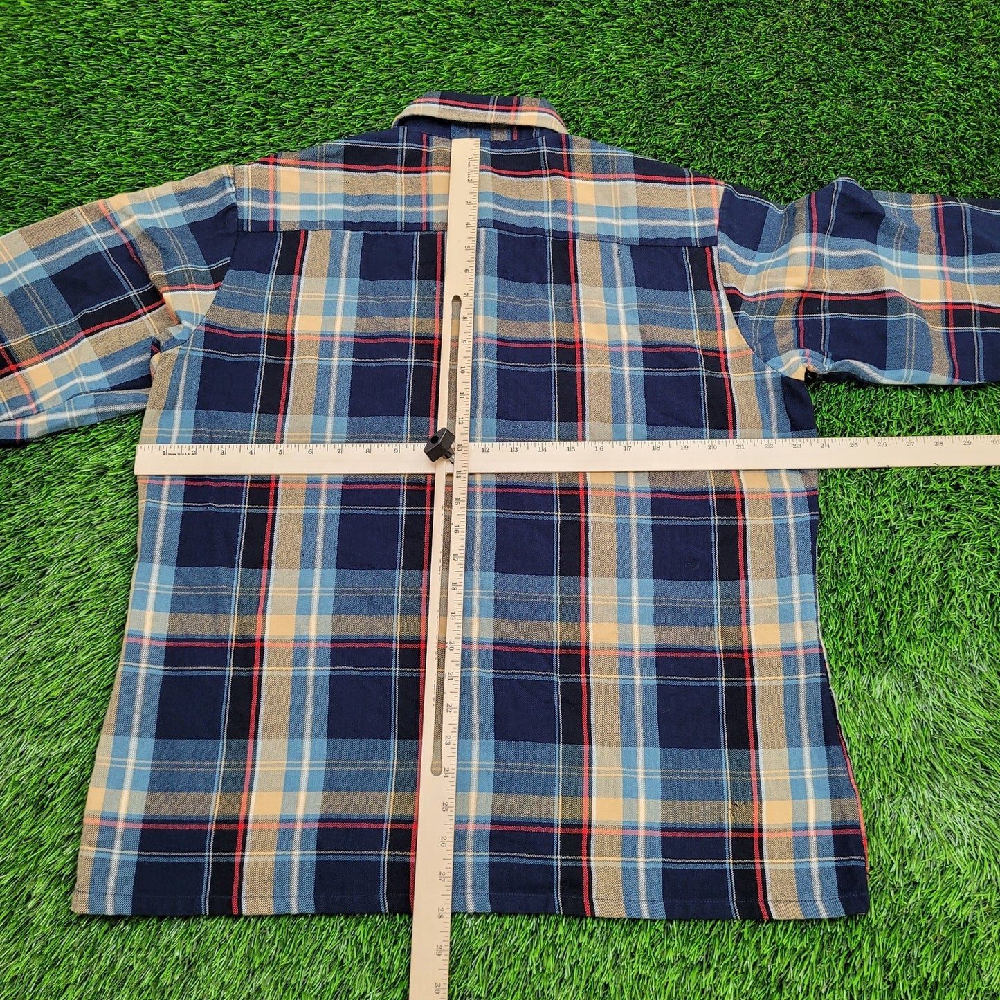 Vintage Trails-End Plaid Shirt Large 24x28 Blue