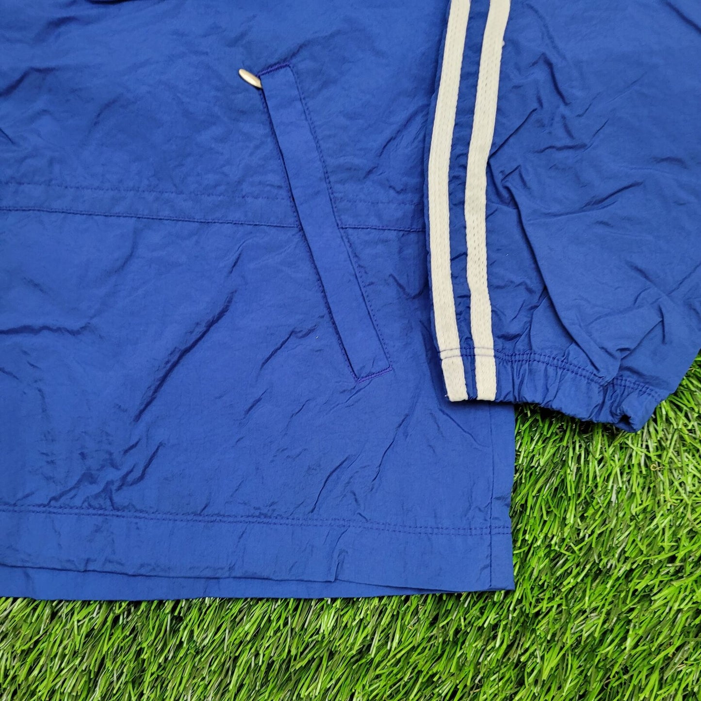 ADIDAS Windbreaker Jacket Medium 22x24 Blue Cropped