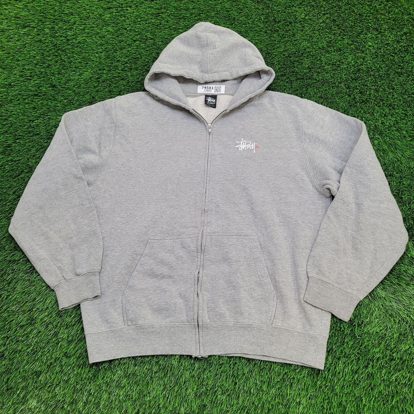 Vintage Stussy Zip Hoodie XL/2XL 24x27 Gray