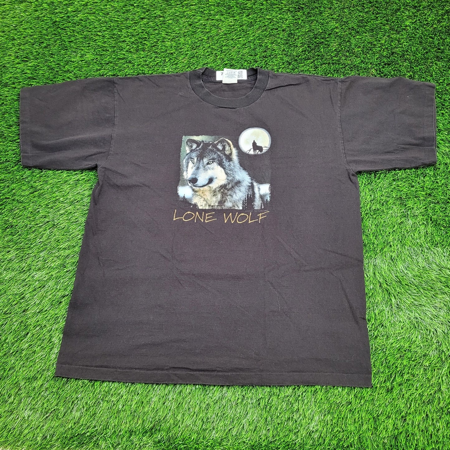 Vintage Wolf Shirt XL 24x28 Faded Y2K USA