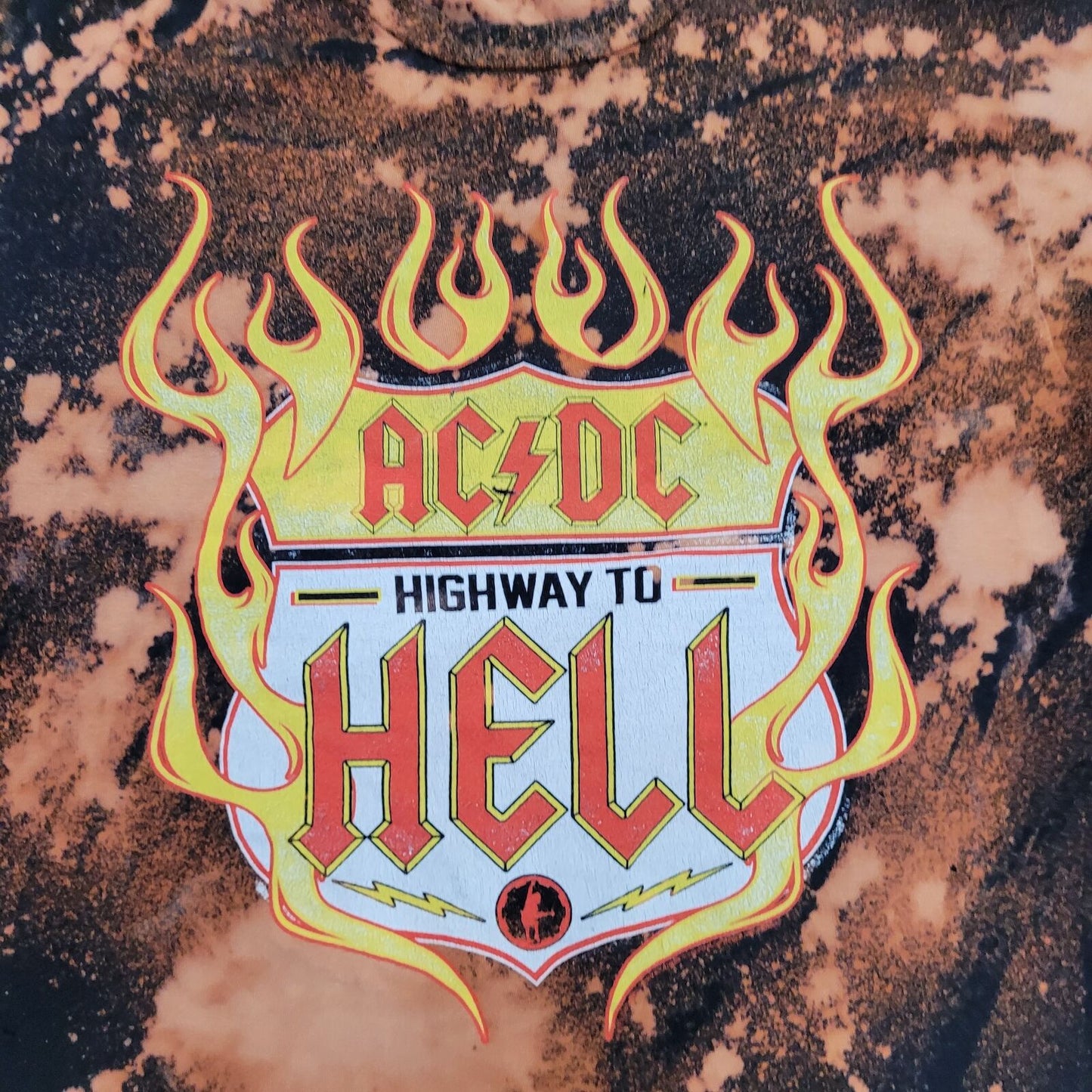 ACDC Shirt Womens Medium 18x25 Bleached Highway-to-Hell