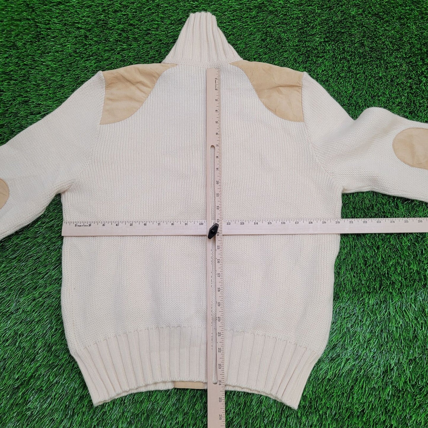 Vintage St-Croix Zephyr Wool Cardigan Medium 20x24 Beige