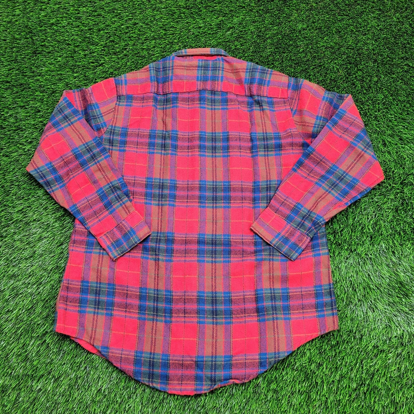 Vintage Trails-End Plaid Shirt Medium 22x30 Red