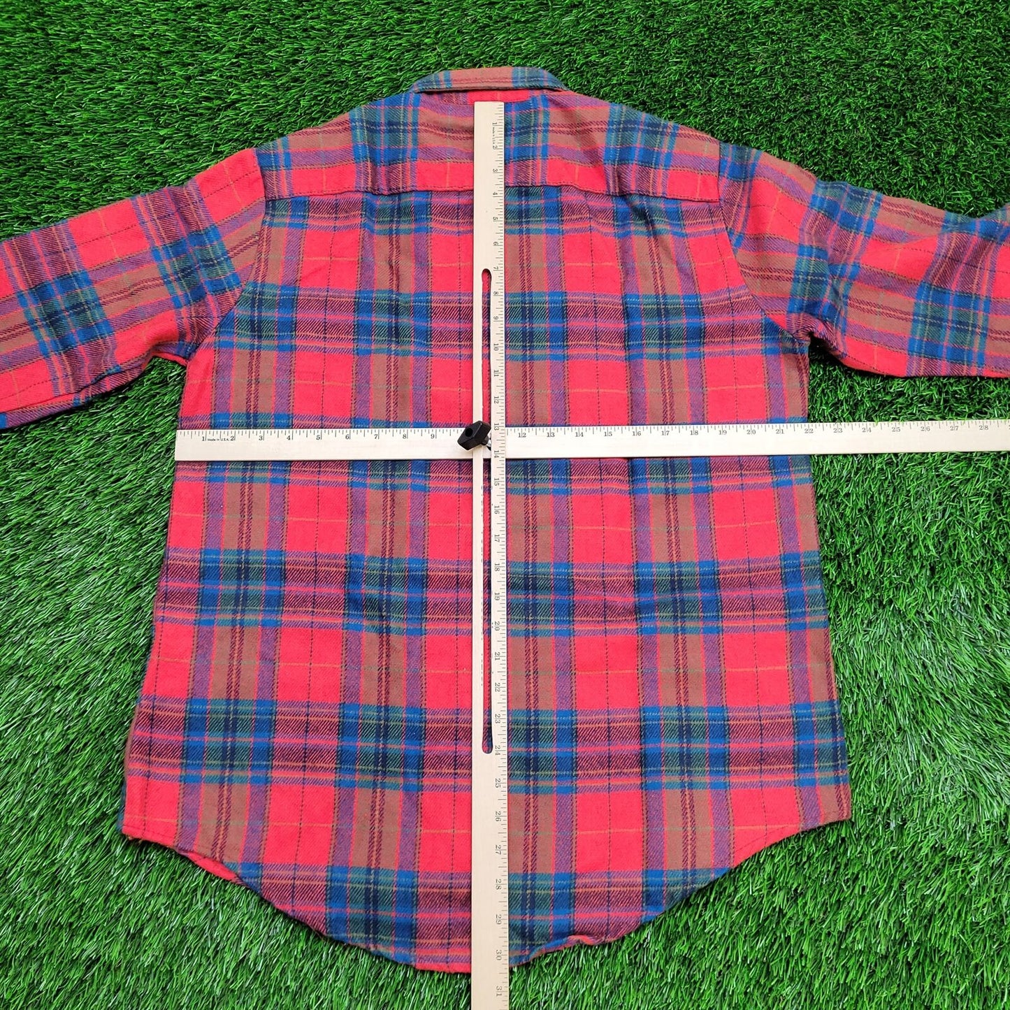 Vintage Trails-End Plaid Shirt Medium 22x30 Red