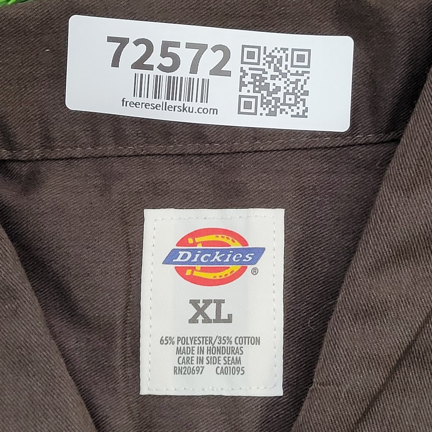 DICKIES Button Shirt XL 26x32 Brown Extra-Baggy