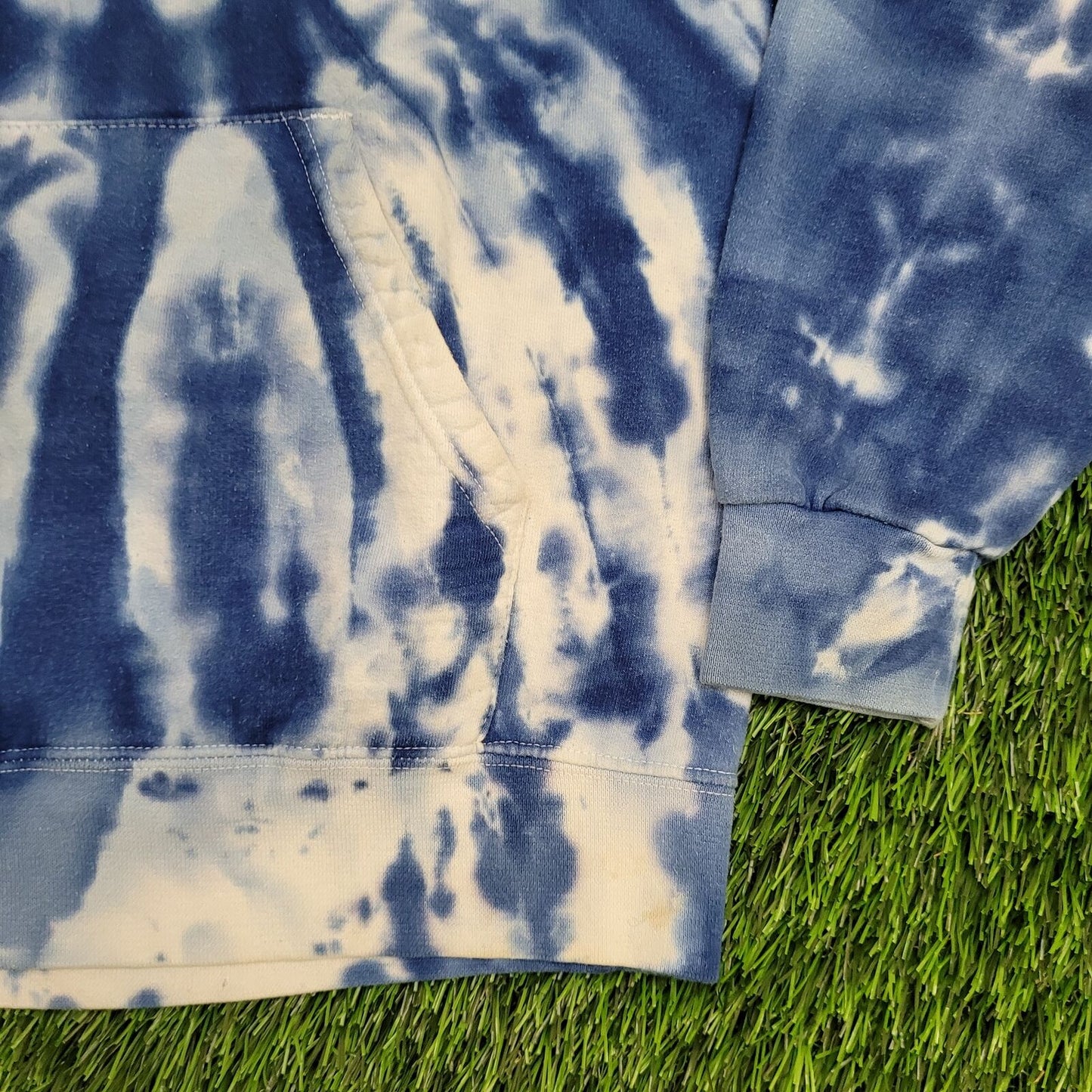 Vintage Tie-Dye Hoodie Womens Medium 19x24 Blue