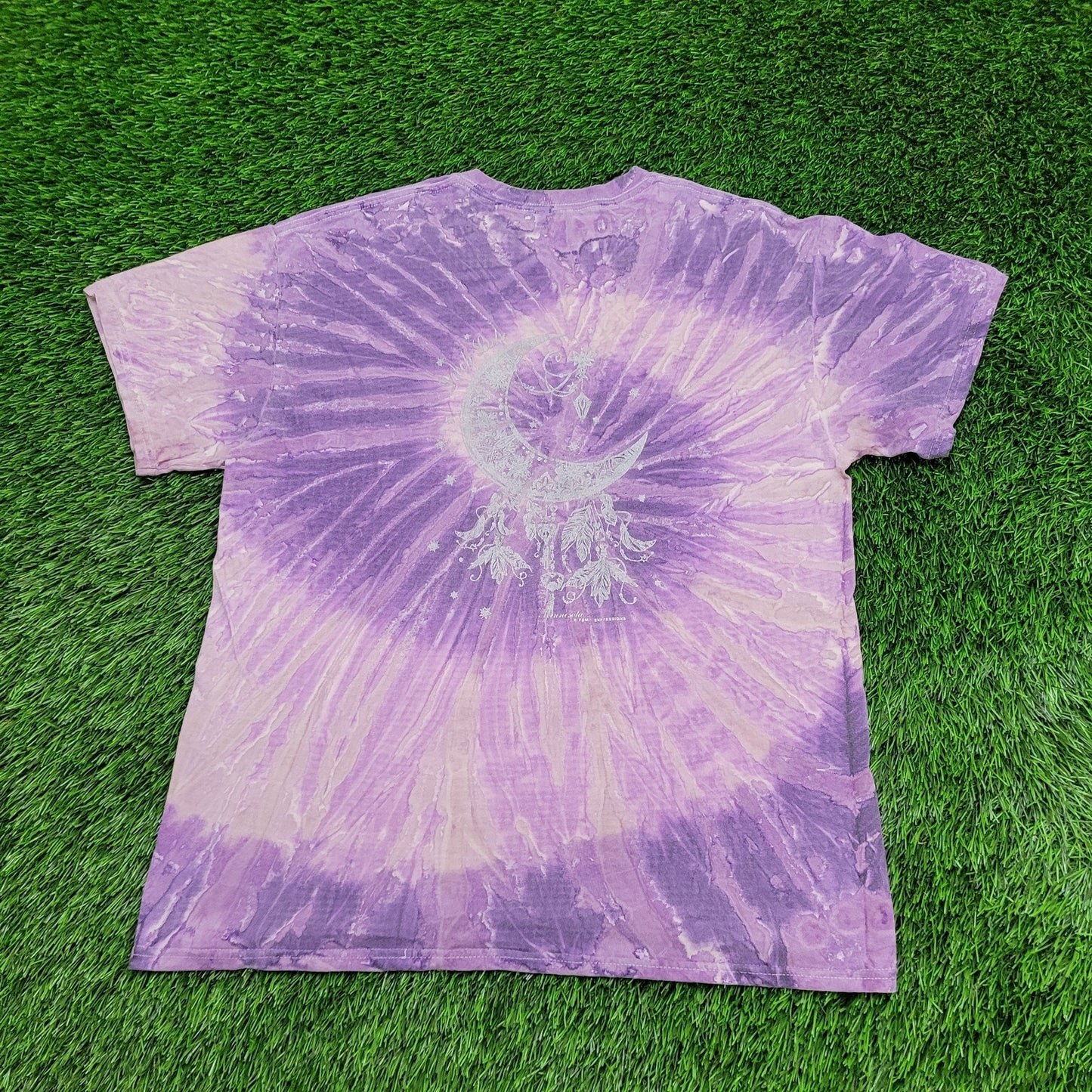 Vintage Y2K Wolf Shirt Womens Large 20x25 Spiral Tie-Dye