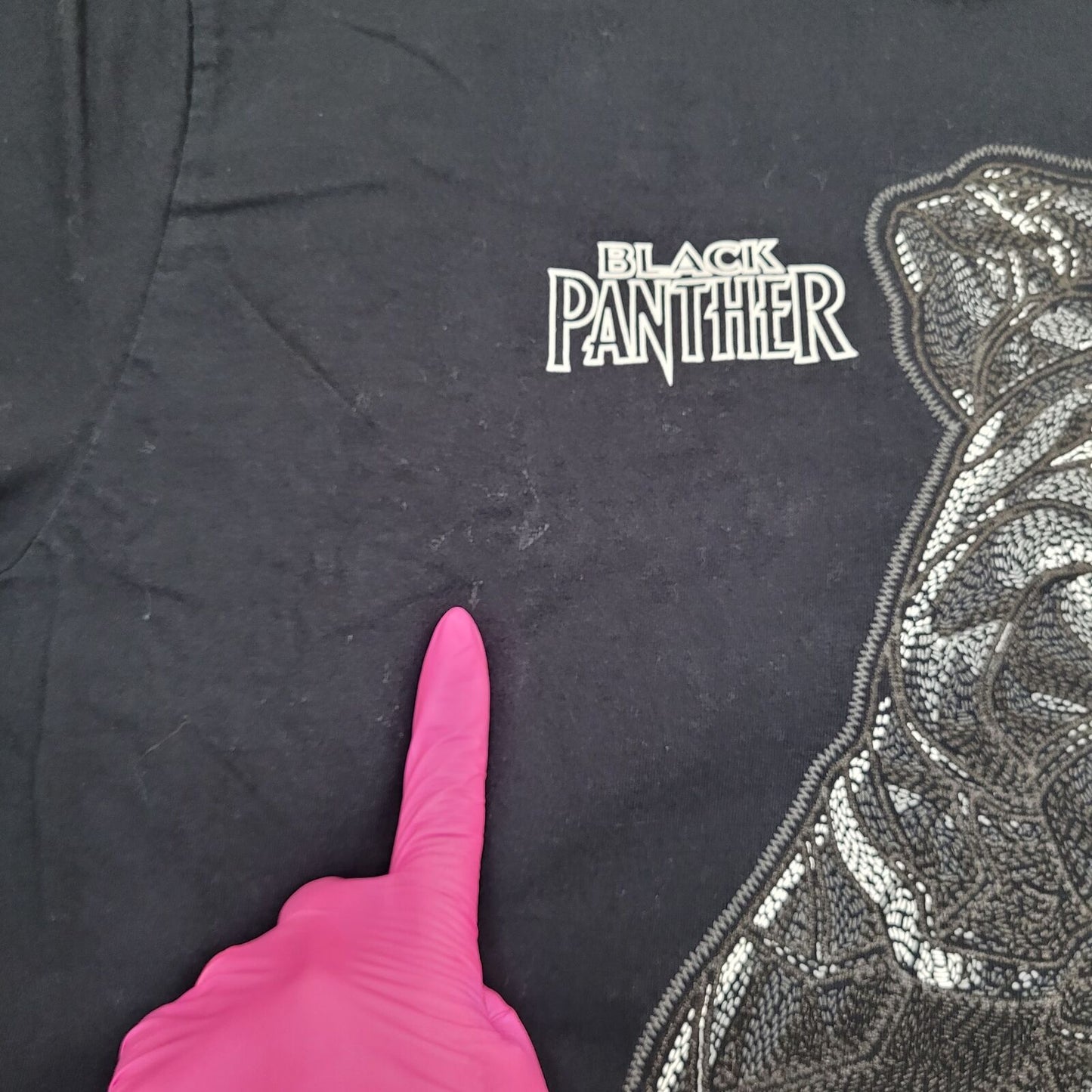 Black-Panther Avengers Shirt Womens L/XL 22x28 Black