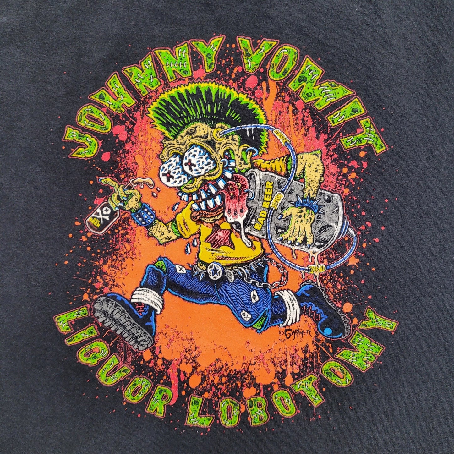 Vintage Y2K Johnny-Vommit Shirt XL 23x26 Liquor Lobotomy