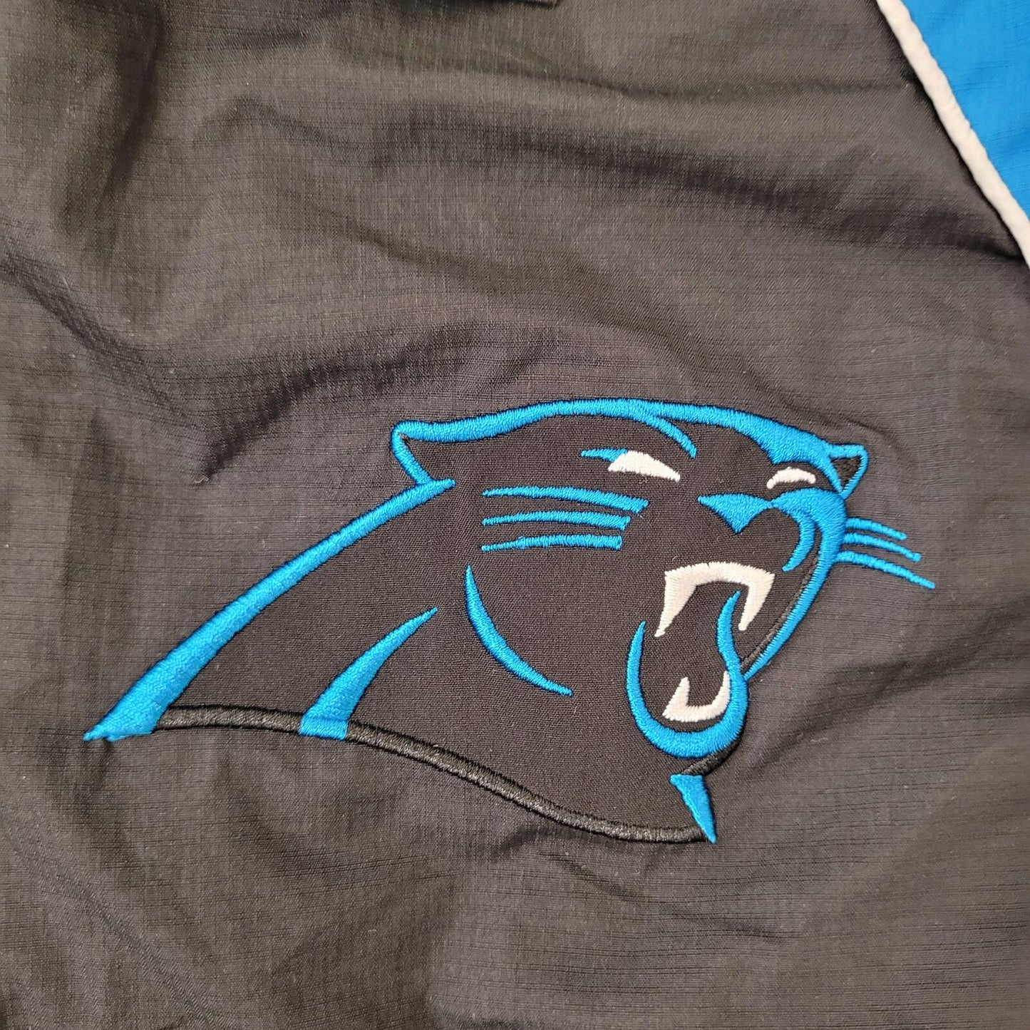 Carolina Panthers Jacket Large 25x27 Black Blue