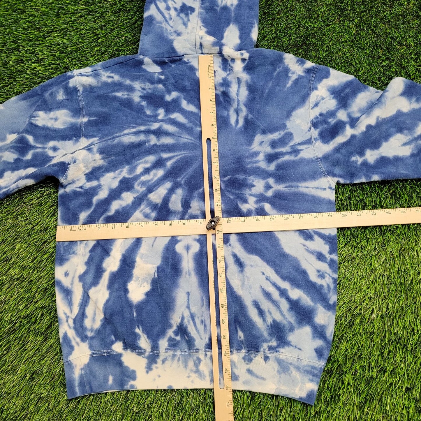 Vintage Tie-Dye Hoodie Womens Medium 19x24 Blue