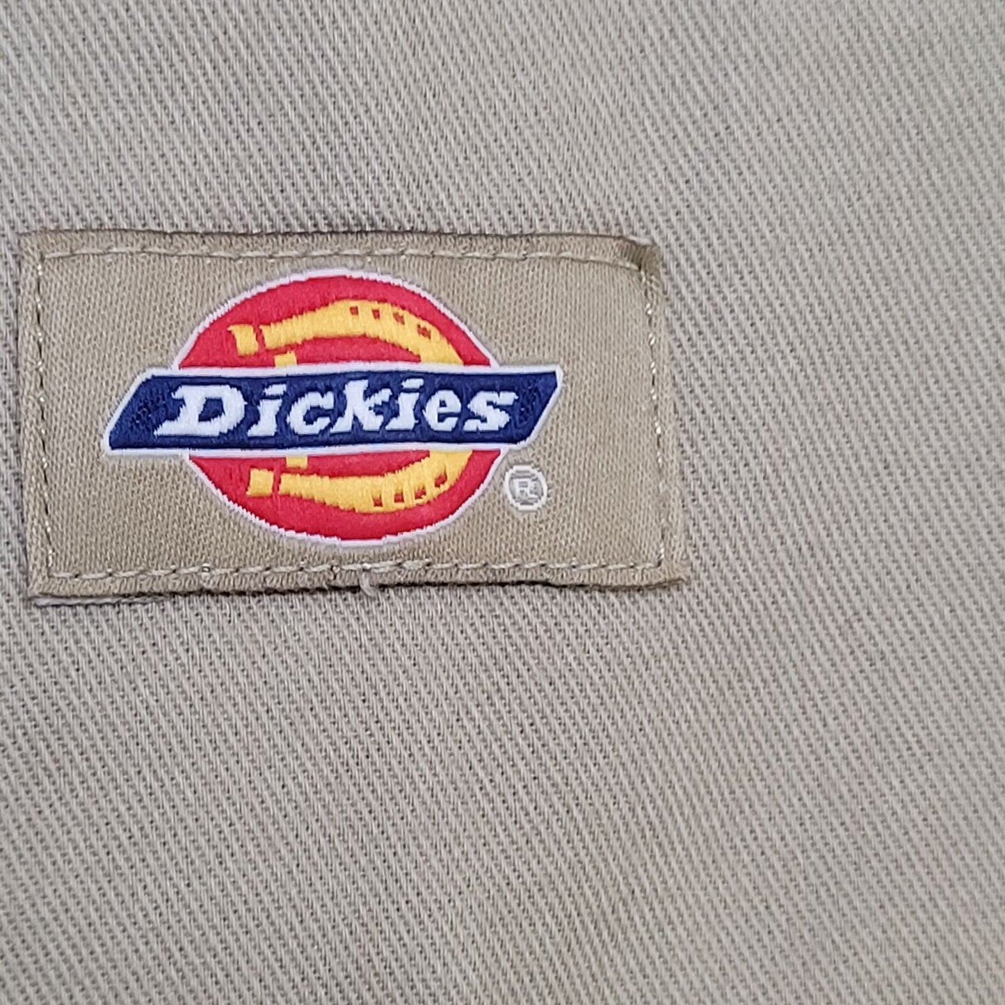 DICKIES Button Shirt XL 26x32 Baggy Khaki Beige