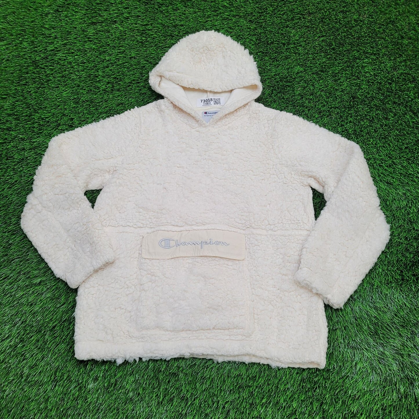 Champion Fleece Hoodie Womens Large 21x24 Beige