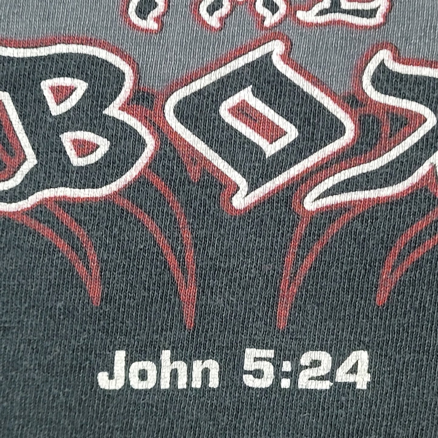 Vintage Y2K Real-Fear Christian Shirt XL/2XL 24x27 John-5:24