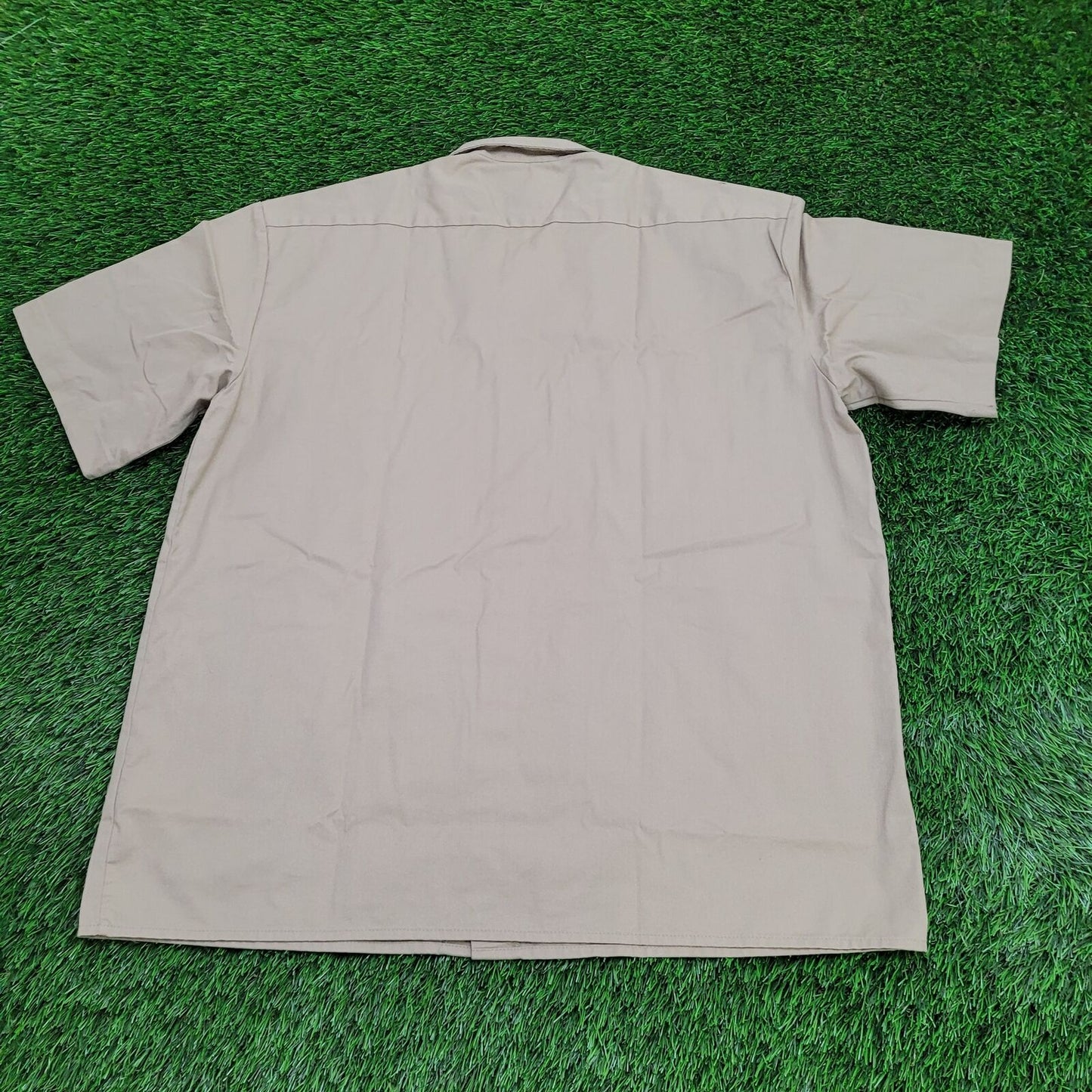 DICKIES Button Shirt XL 26x31 Tan Baggy