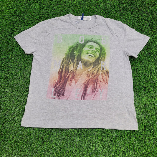 Bob-Marley Reggae Shirt Womens Large 22x25 Gray