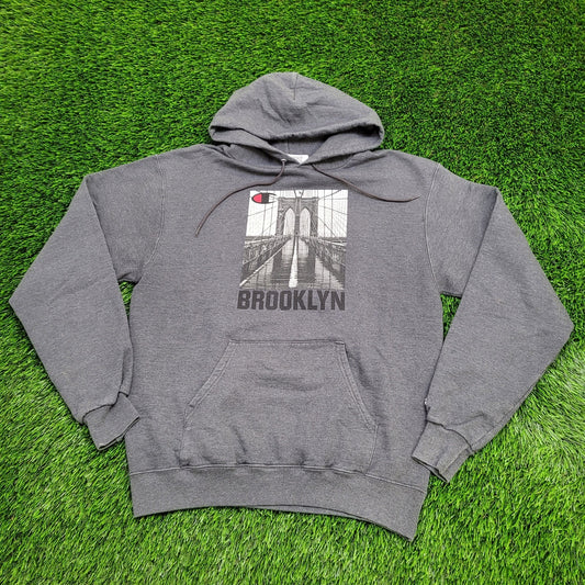 Brooklyn New-York Hoodie Large 22x25 Gray