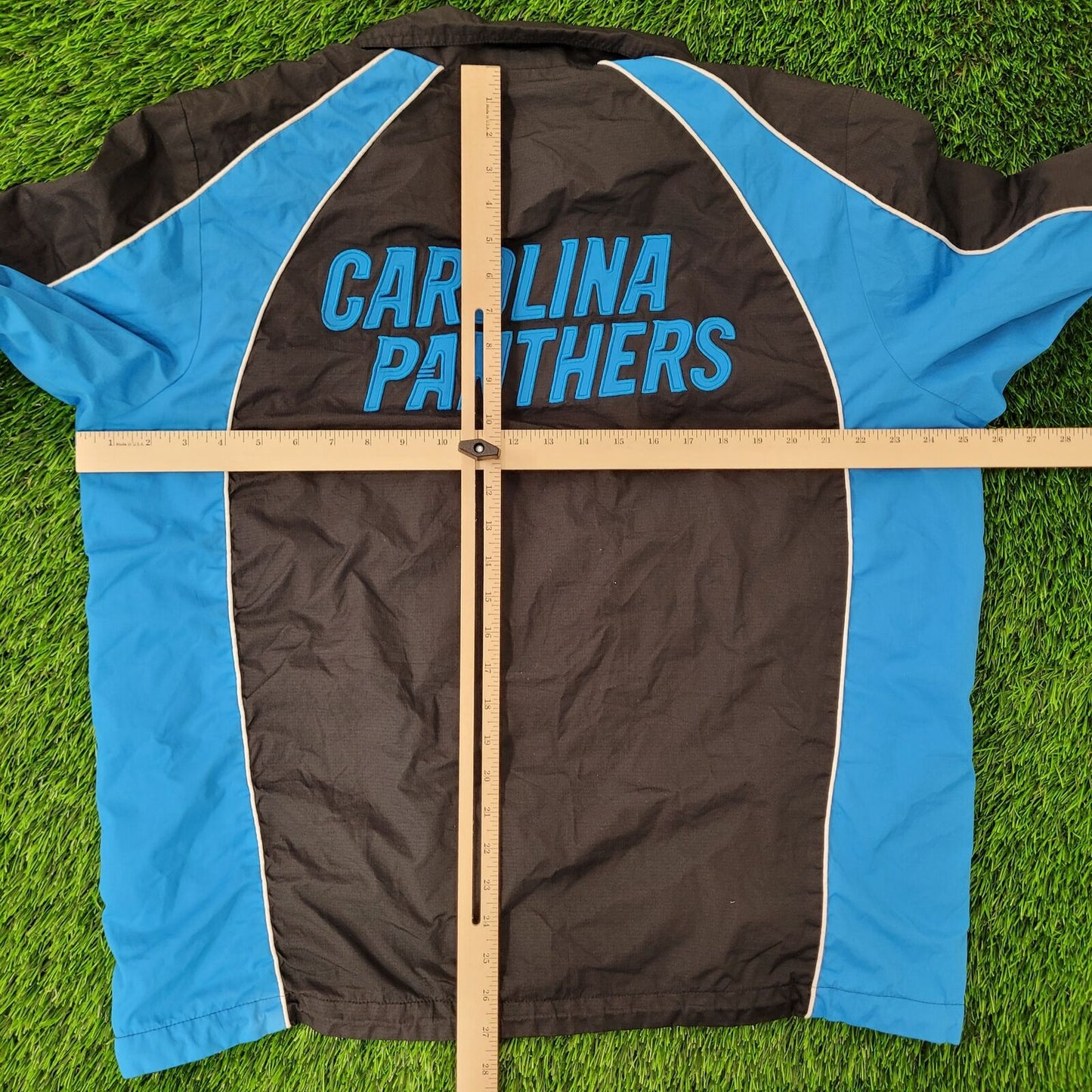 Carolina Panthers Jacket Large 25x27 Black Blue