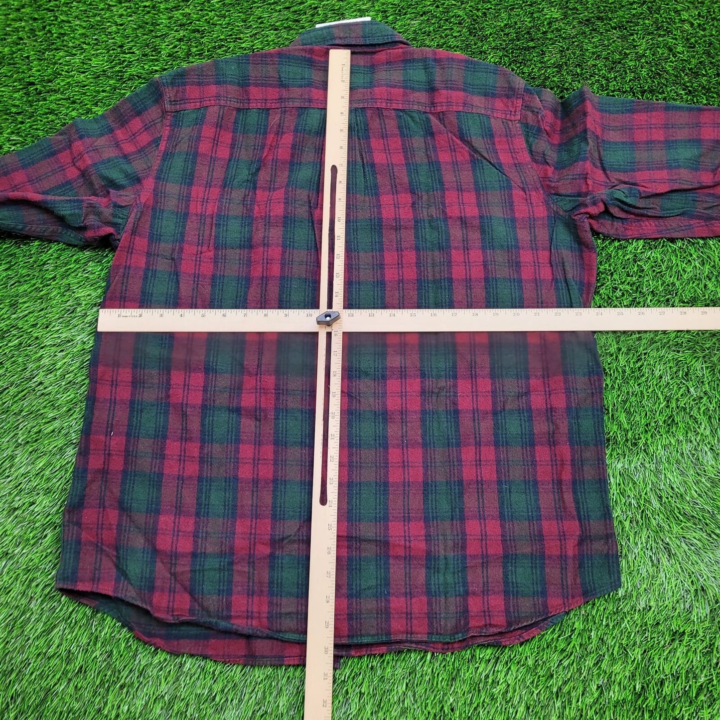 Vintage Y2K LL-Bean Plaid Button Shirt Large 23x30 Red