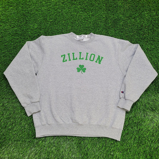 Champion Zillion Sweatshirt Large 23x26 Gray Spellout Arch