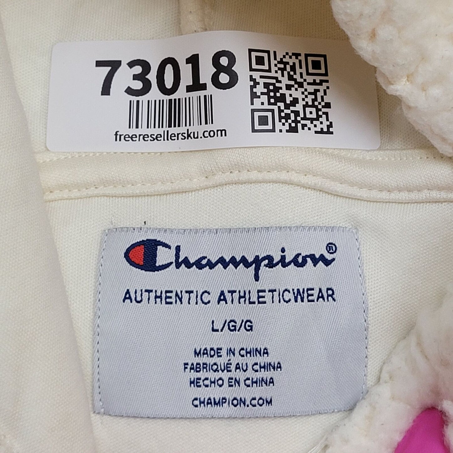 Champion Fleece Hoodie Womens Large 21x24 Beige