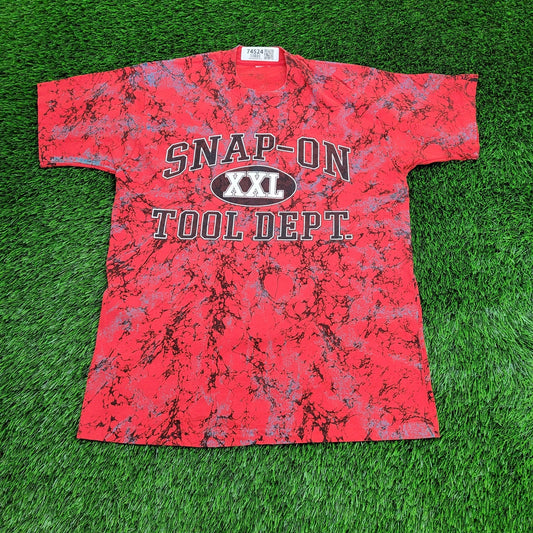 Vintage Snap-On Tool Shirt Large 20x28 Marbled Red