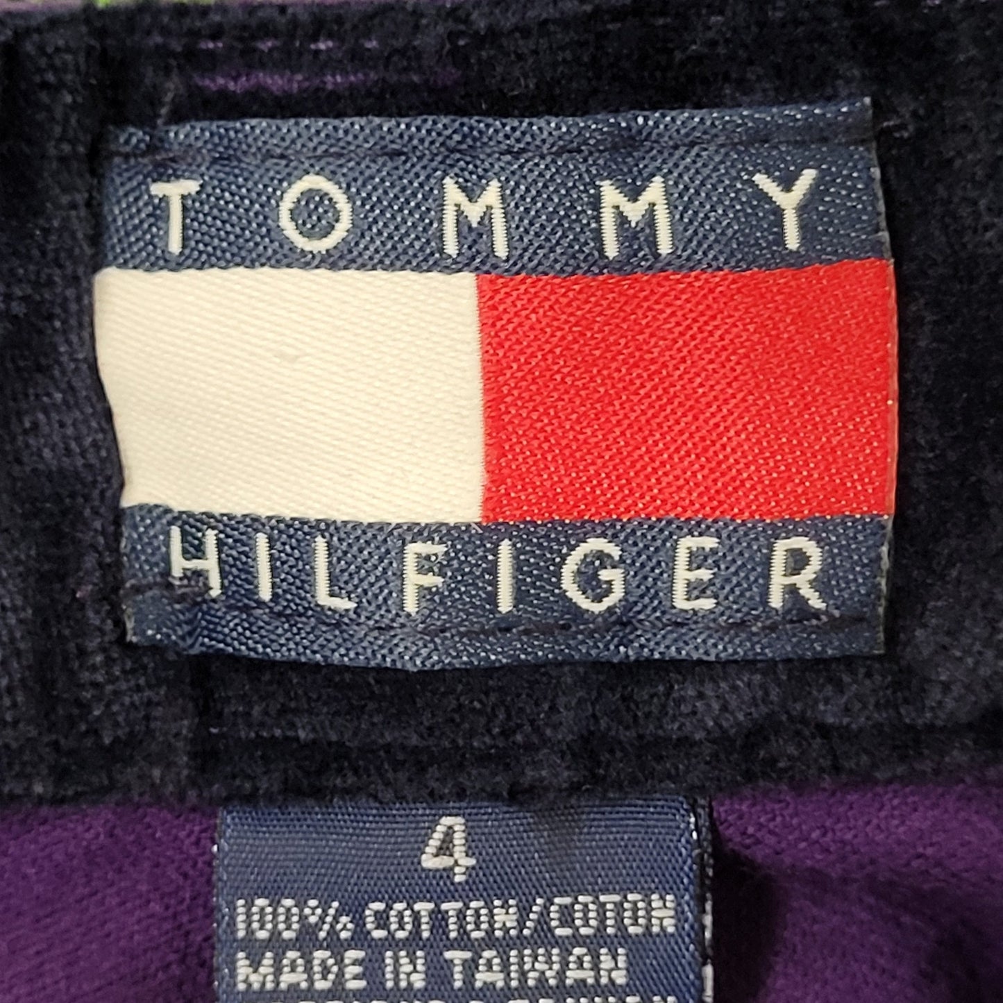 Vintage Tommy-Hilfiger Velvet Pants Womens 2/3 25x31 Purple